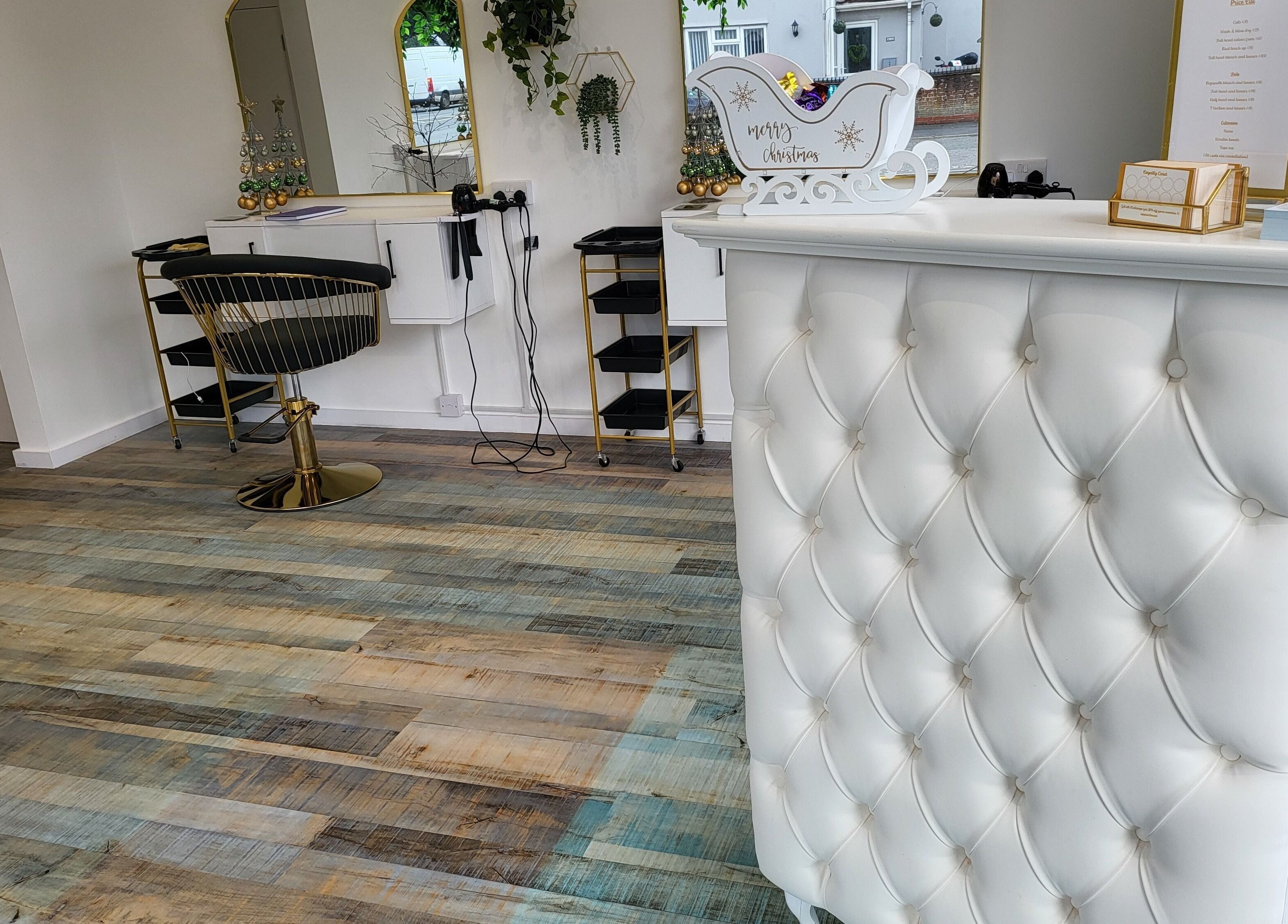 Elegant salon interior at Reflection Hair and Beauty Norwich in Norwich, England, GB with stylish decor.