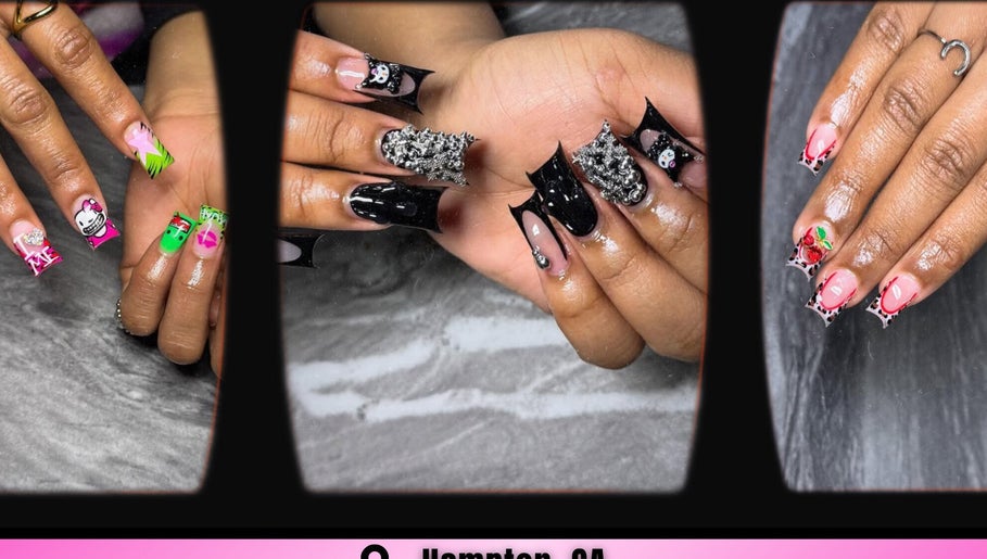 Colorful nail designs at Luxurynailzbydae in Hampton, Georgia, US highlighting creativity and style.