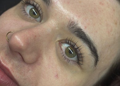 Close-up of radiant brows and skin at Sculpted by Sylvie, Gainsborough, England, GB.