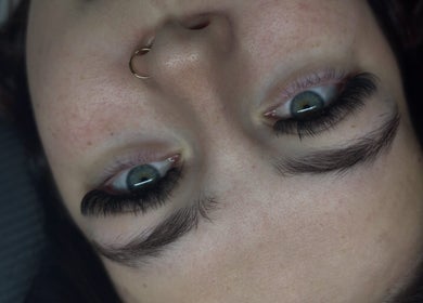 Close-up of eyelash extensions at Sculpted by Sylvie in Gainsborough, England, GB, showcasing artistry.