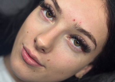 Close-up of styled eyelashes at Sculpted by Sylvie, Gainsborough, England, GB.
