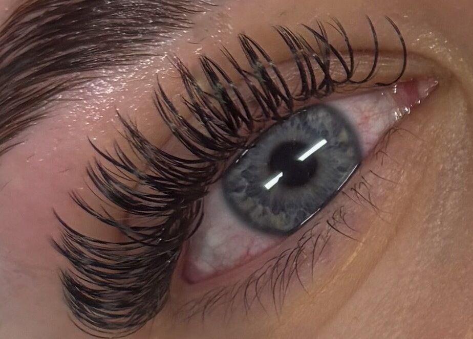 Close-up of styled lashes at Sculpted by Sylvie, Gainsborough, England, GB, showcasing precise beauty craftsmanship.