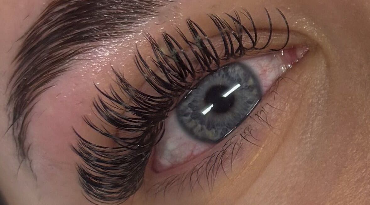 Close-up of styled lashes at Sculpted by Sylvie, Gainsborough, England, GB, showcasing precise beauty craftsmanship.