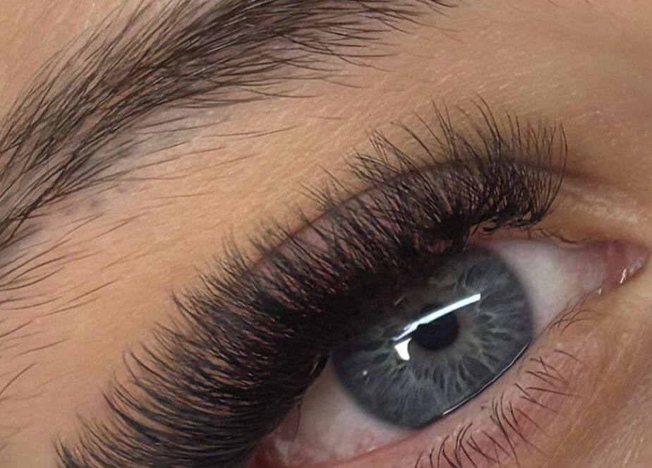 Close-up of expertly styled lashes at Sculpted by Sylvie, Gainsborough, England, GB for stunning eye enhancement.