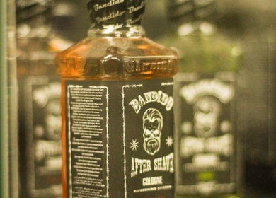 Bandido aftershave product on display at Fade O Clock, Dublin, County Dublin, IE. Perfect for grooming needs.