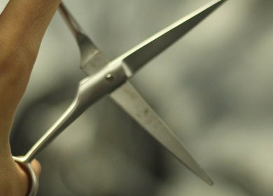 Close-up of professional hair scissors at Fade O Clock, Dublin, County Dublin, IE.