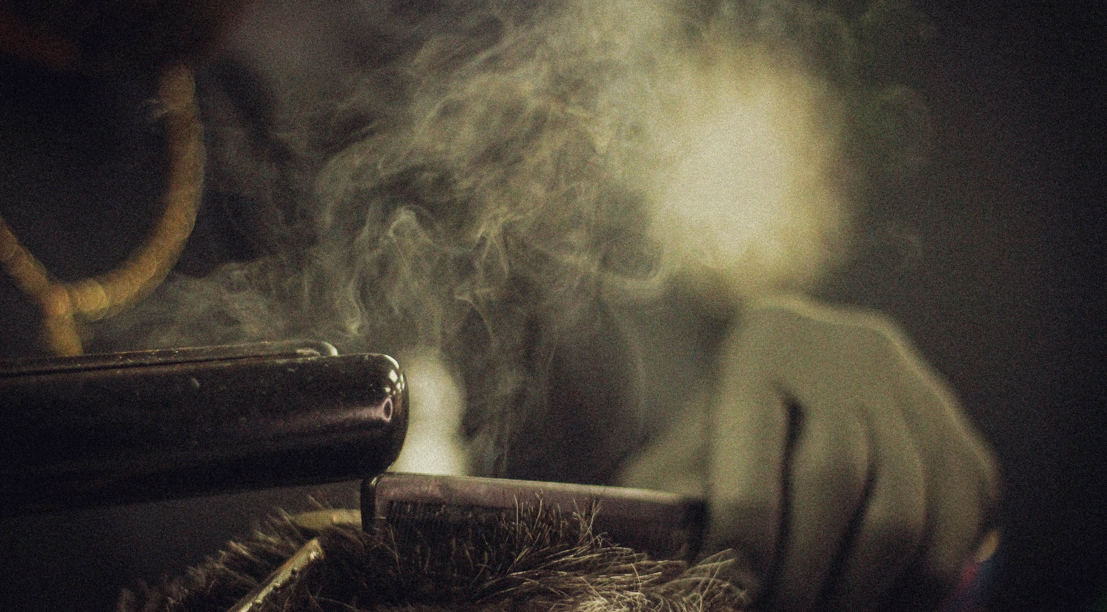 Hair styling in progress with steam at Jbar Studio, Dublin, County Dublin, IE, showcasing skilled techniques.