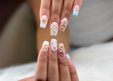 Stunning 3D nail art at Ten Perfect Nail Design in Lowell, Massachusetts, US.