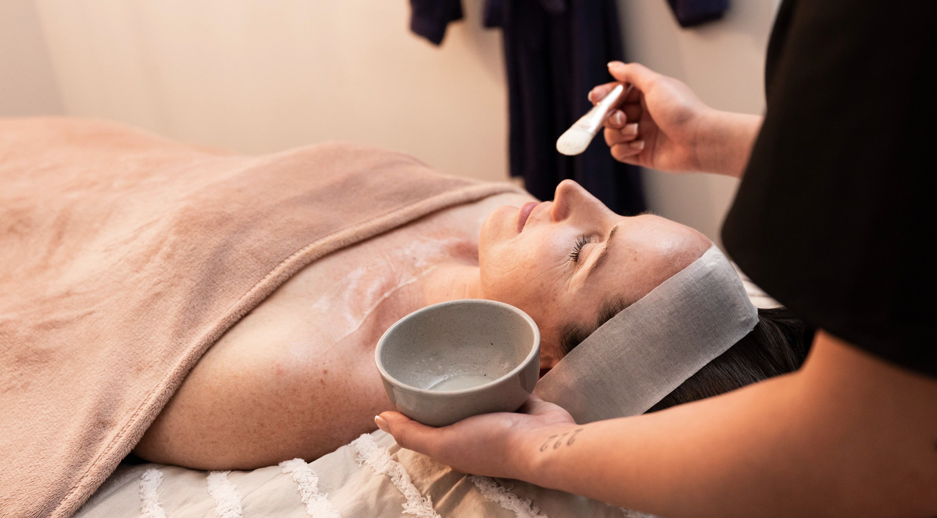 Relaxing facial treatment at Exhale Day Spa, Kallaroo, Western Australia, AU.
