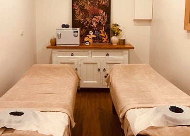 Dual massage tables in a serene room at Black Swan Asian Massage Hobart, located in Hobart, Tasmania, AU.
