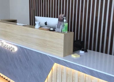 Reception area of Black Swan Asian Massage Hobart featuring modern design at Hobart, Tasmania, AU.