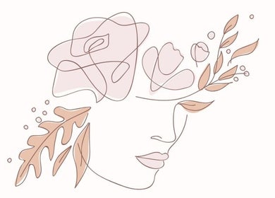 Artistic floral line drawing at By G, Swallownest, England, GB, symbolizing beauty and elegance.