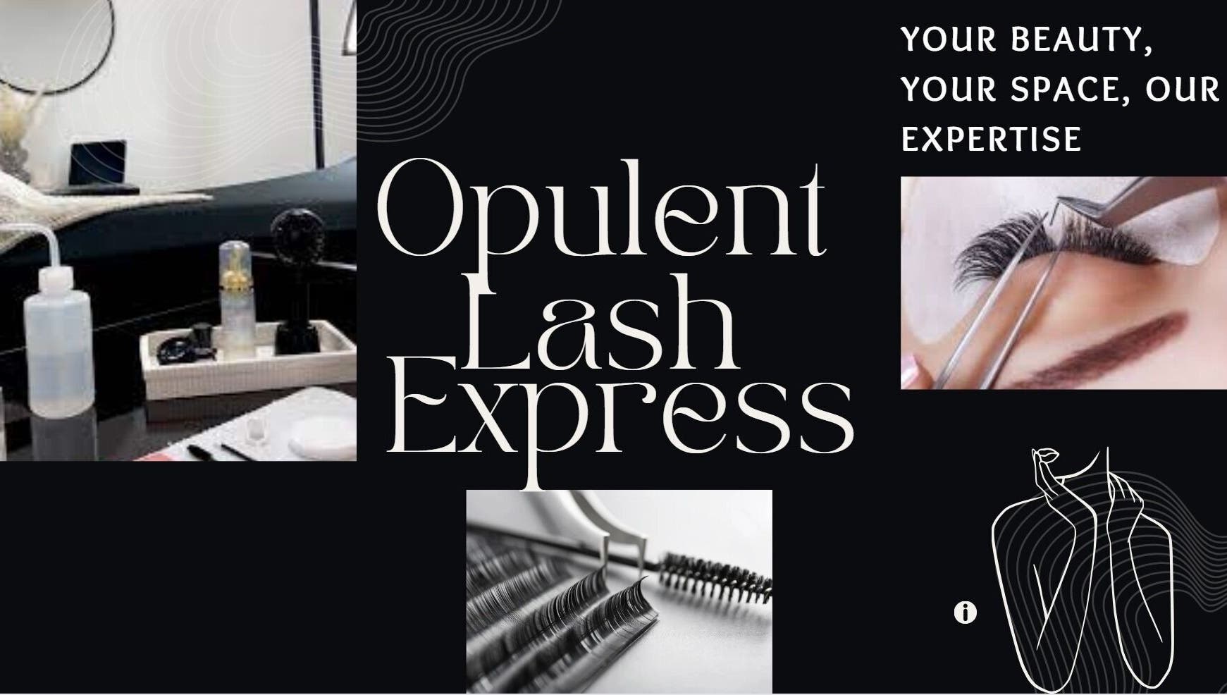 Modern beauty setup at Opulent Lash Express in Georgetown, Demerara-mahaica, GY, highlighting lash tools and services.