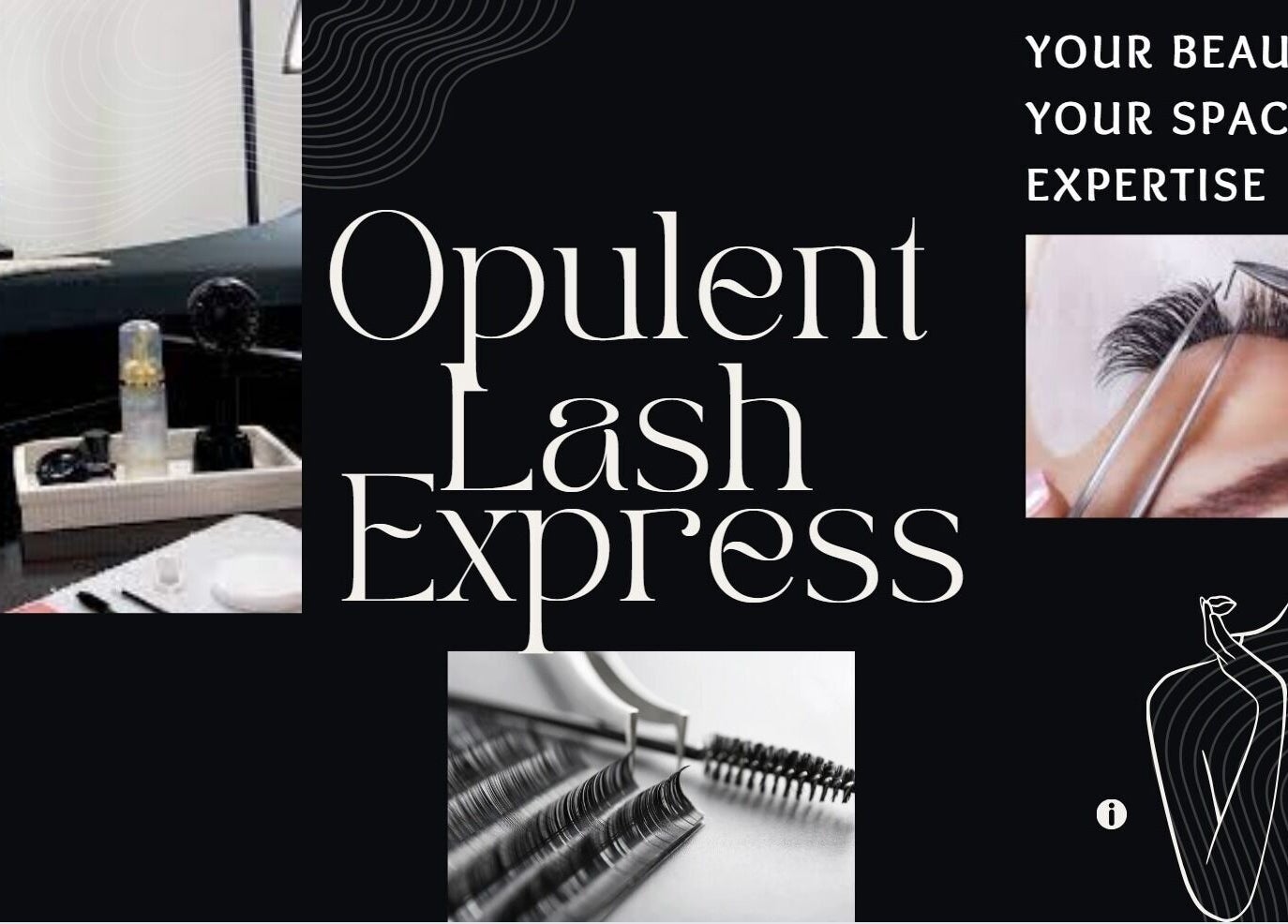 Modern beauty setup at Opulent Lash Express in Georgetown, Demerara-mahaica, GY, highlighting lash tools and services.