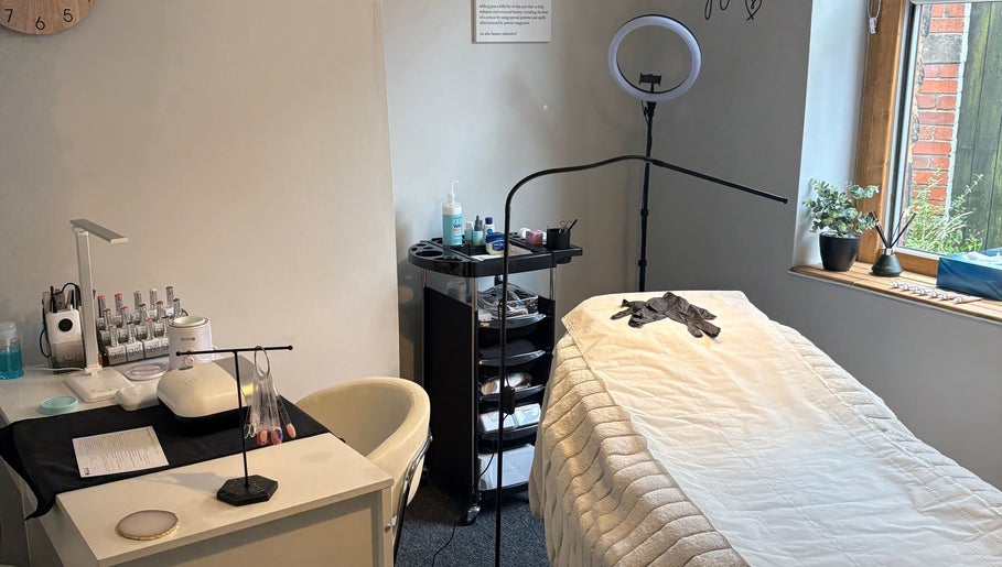 Calm and inviting treatment room at LR Beauty, Stalybridge, England, GB, perfect for relaxation and wellness.