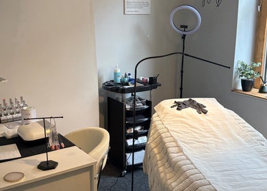 Calm and inviting treatment room at LR Beauty, Stalybridge, England, GB, perfect for relaxation and wellness.