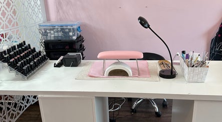 Elegant nail station setup at Admire beauty and nail studio, Vernon, British Columbia, CA.
