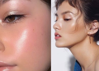 Close-up of glowing skin showcased at KAESTHETICS 5th dimension spa suite, Richmond, Kentucky, US.