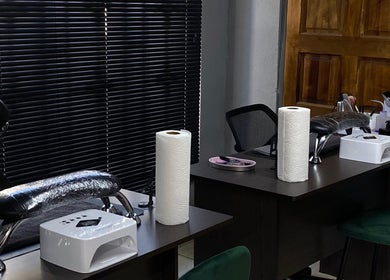Modern nail setup at Nailcraftsbynene, Pretoria, Gauteng, ZA showcasing sleek workspace design.