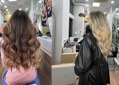 Clientes con melena estilizada en Adrián Blondé Estudio, Madrid, Comunidad De Madrid, ES.