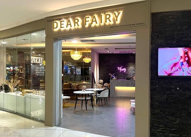 Entrance to Dear Fairy Beauty in Kuala Lumpur, featuring elegant decor and inviting ambiance.