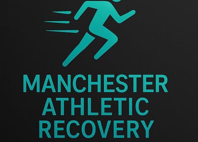 Manchester Athletic Recovery Sports Massage Therapy logo, Worsley, England, GB on a sleek black background.