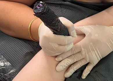 Tattoo artist at Haven Ink & Beauty Studio inking client in Perth, Western Australia, AU.