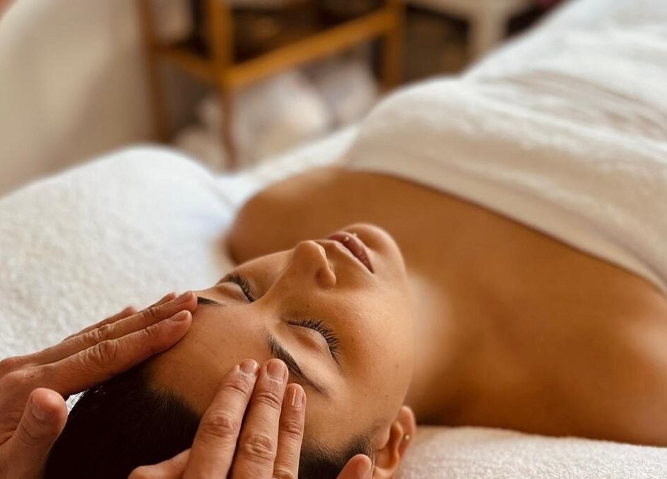 Relaxing facial massage at Balance and Bloom Ayurveda at The Float Spa, Brighton And Hove, England, GB.
