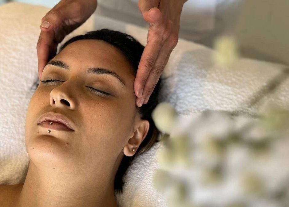 Relaxing head massage at Balance and Bloom Ayurveda at The Float Spa, Brighton And Hove, England, GB.