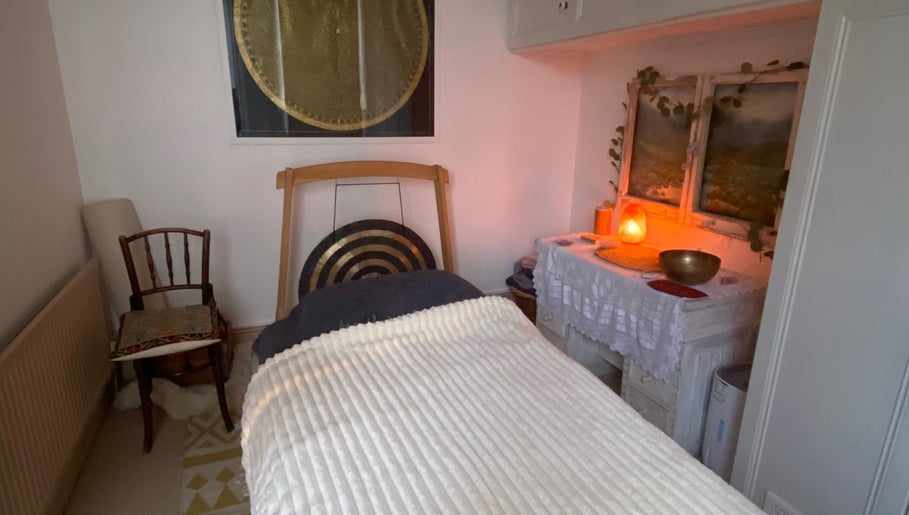 Calming therapy room at Balance And Bloom Ayurveda - Home Studio (Invite Only), Brighton And Hove, England, GB.