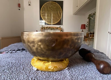 A singing bowl on a table at Balance And Bloom Ayurveda - Home Studio (Invite Only), Brighton And Hove, England, GB.