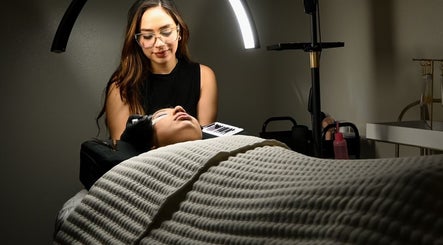 Aesthetician performing beauty treatment at Daniela Duran Studio, Metairie, Louisiana, US.
