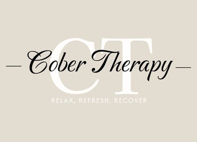 Cober Therapy logo featuring elegant script design. Located in Helston, England, GB.