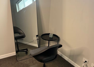 Modern styling chair and mirror at Einna Harris Hair, Burswood, Western Australia, AU.