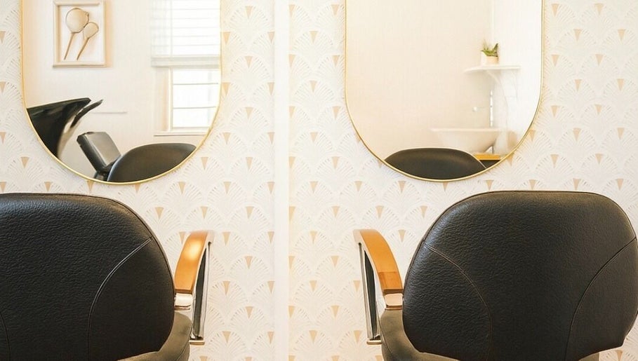 Stylish salon chairs and mirrors at Hair with Gretta, Caloundra, Queensland, AU.