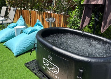 Relaxing outdoor setup at Ice Journey - Ice & Hot Bath, Tambon Thepharak, Chang Wat Samut Prakan, with ice bath.