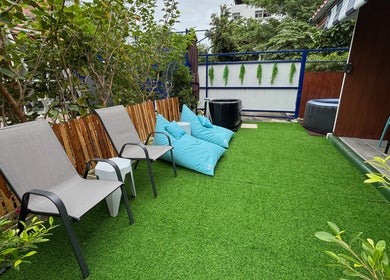 Outdoor relaxation area at Ice Journey - Ice & Hot Bath, Tambon Thepharak, Chang Wat Samut Prakan, TH.