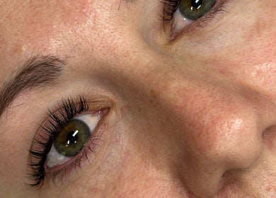 Close-up of perfectly styled lashes at Lashes by Lucia in Cape Town, Western Cape, ZA.