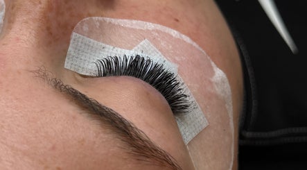 Close-up of eyelash extensions at @kas.didmylash, Roy, Utah, US.