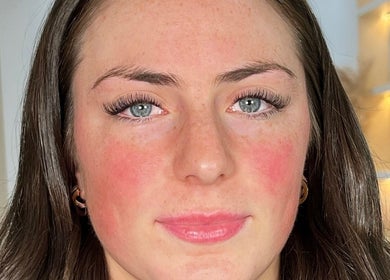 Close-up of expertly styled lashes at Lash Artistry by Mikayla, Melbourne, Victoria, AU. Bright, natural look.