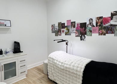 Modern lash room at Lash Artistry by Mikayla, Melbourne, Victoria, AU. Features elegant decor and plush treatment bed.