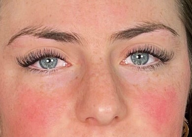 Close-up of eyelash extensions from Lash Artistry by Mikayla in Melbourne, Victoria, AU.