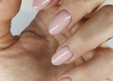 Elegant blush manicure at Ever Luxe Nails, Bilston, Scotland, GB showcases nail art perfection.