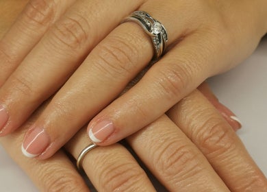 French manicure with nail polish at Ever Luxe Nails in Bilston, Scotland, GB, showcasing classic elegance.
