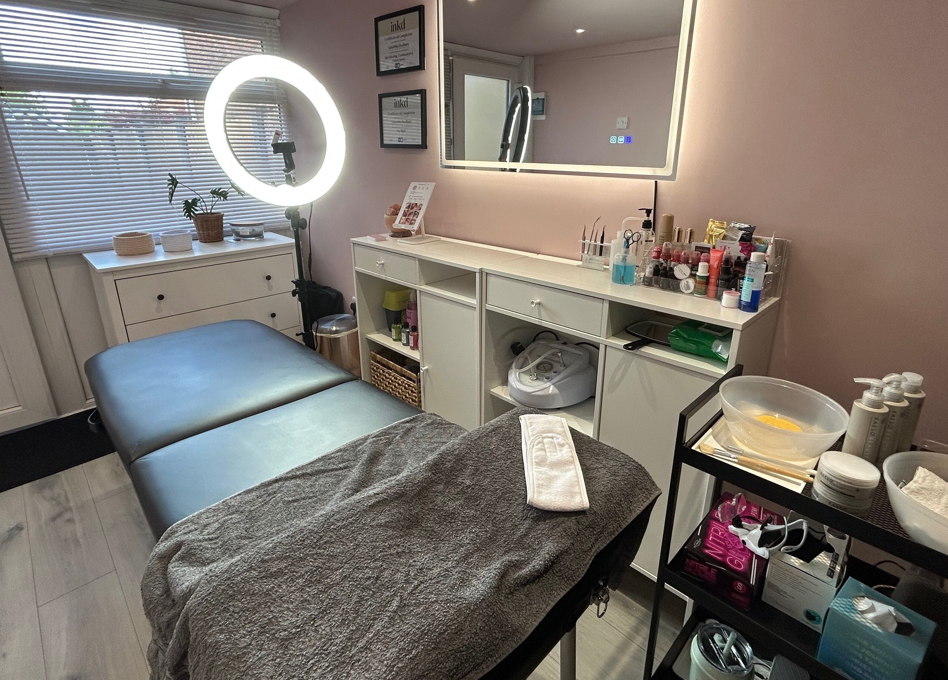 Luxurious treatment room at Be Defined Beauty, Billinge, England, GB, showcasing a modern and relaxing setup.