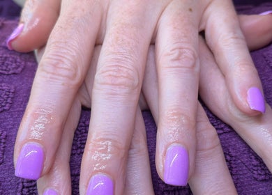 Lavender manicure at Polished by Molly in Hedge End, England, GB, showcasing elegant nail art.