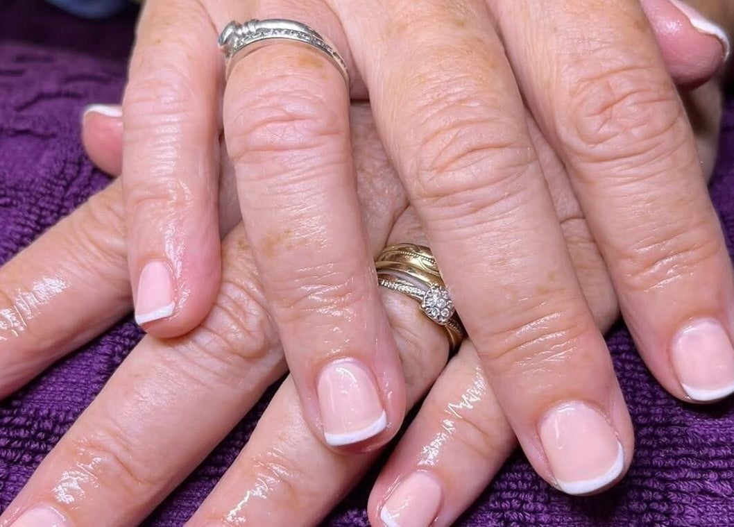 Stylish French manicure at Polished by Molly, Hedge End, England, GB, showcasing expertly done nails.