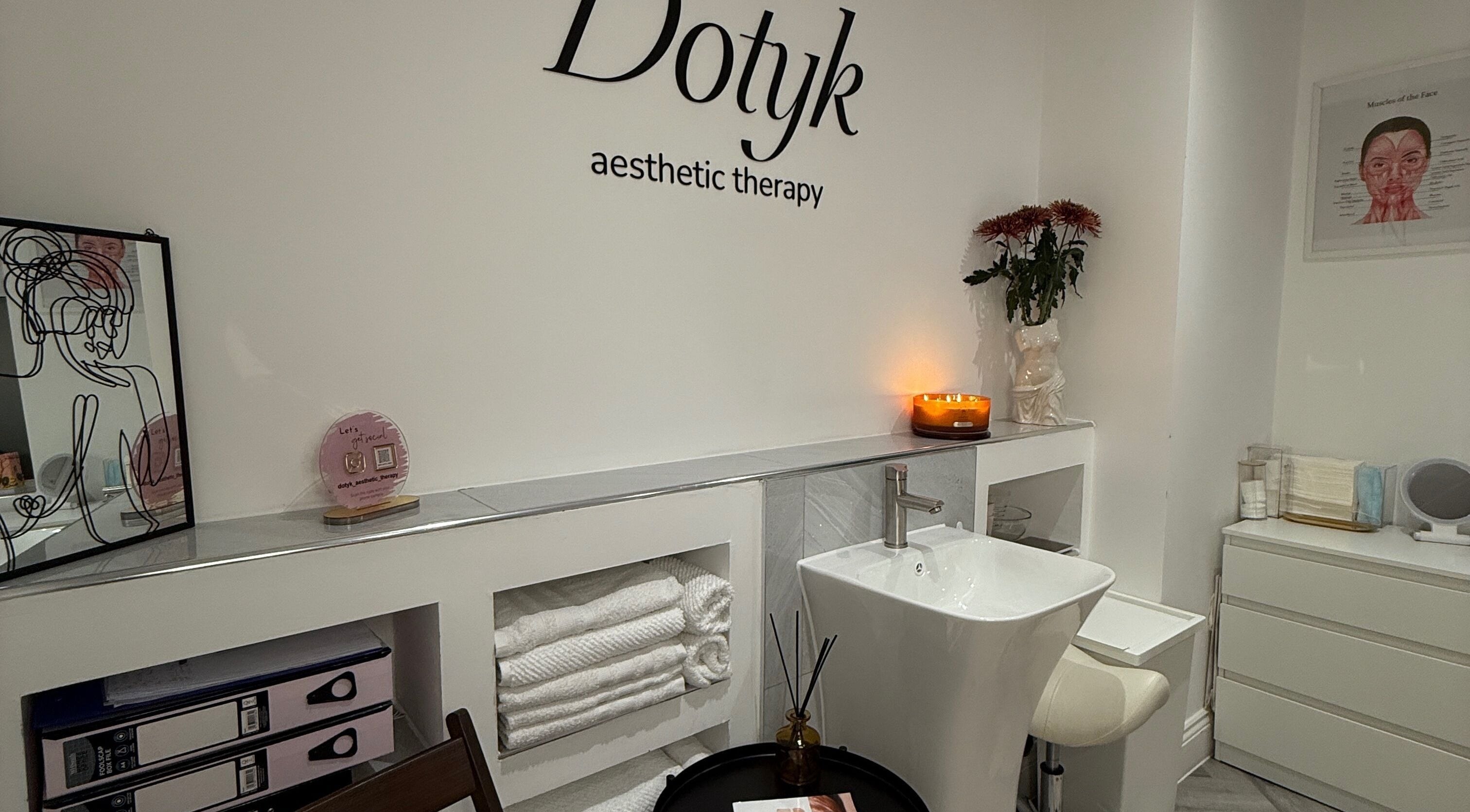 Tranquil treatment room at Dotyk Beauty Therapy in London, England, GB, featuring chic decor and modern amenities.