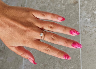 Stylish magenta nails by Nails by Megan Caroline, Ballymena, Northern Ireland, GB.