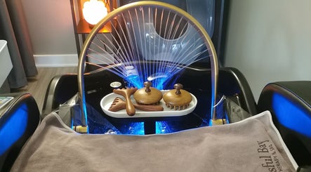 Wooden relaxation tools at Blissful Bay Inc., Schaumburg, Illinois, US, enhancing spa experience.